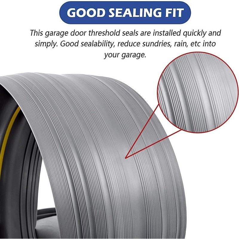 ToLanbbt 12Ft/3.7M Universal Garage Door Rubber Threshold Strip with 300ml
