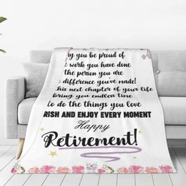 Bomugtee Retirement Blanket Retired Throw Floral Blankets for Boss Coworker Friend Retirement 2022 Gifts for Men Women 50X60 Inch