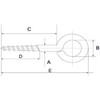 12-Pack 316 Stainless Steel Eye Bolt Eye Hook Heavy Duty