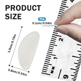 HYSENE 24 Pairs Silicone Nose Pads for Glasses, Anti-Slip Clear Eyeglass Nose Pads, 0.75in Soft Adhesive Nose Grips for Eyeglasses, Sunglasses - White