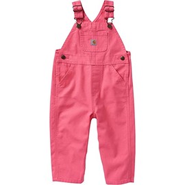 Carhartt Girls Bib Overalls (Lined and Unlined), Carhartt Pink Lemonade, 2T