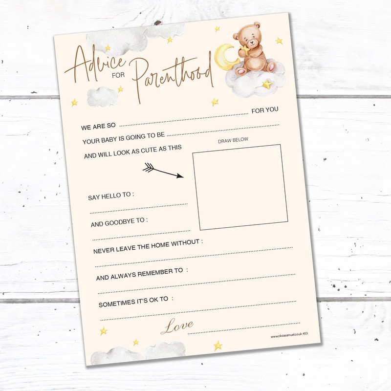 20 x Unisex Baby Advice Cards for Parenthood - Baby