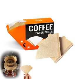 HAPIGO Easy-Dispensing Natural Brown Cone Coffee Filters, V01 Size, 100 Count - Unbleached Paper Filters for Pour Over Brewing, Compatible with Chemex, Hario V60 & More，Box for Easy Use & Tidy Storage