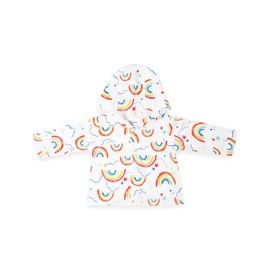 Minicoco Newborn Baby Hooded Jacket Cotton Spring Coat Transition Jacket for Baby 0-18 Months, rainbow