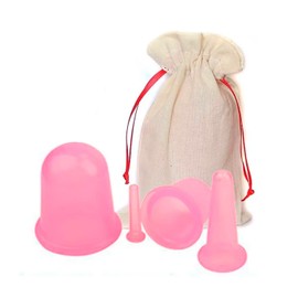 Kit de ventosa, 4 piezas de silicona anticelulitis, ventosa al vacío, juego de ventosas faciales, corporal y cara para artritis, alivio del dolor, relajación