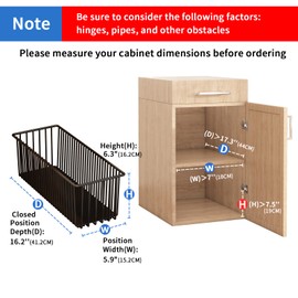 Pull Out Cabinet Organizer, Heavy Duty Pull Out Drawers for Cabinets, Slide Out Drawers for Kitchen Cabinets, Slide Out Cabinet Organizer, Pantry Pull Out Shelves, Black(Pack of 2)