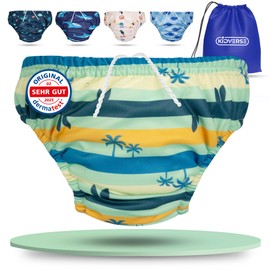 KIDVERSE Swimming Nappy Baby Swimming Trunks from 1 to 2 Years - Skin-Friendly Swim Nappies Reusable & Absorbent - Swim Nappy Baby Swimming Trunks Including Carry Bag