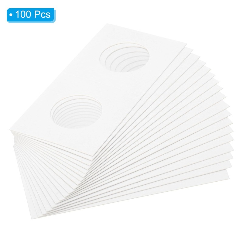 PATIKIL 2x2 Coin Flips 100pcs 26.5mm Cardboard Coin Holder Paper