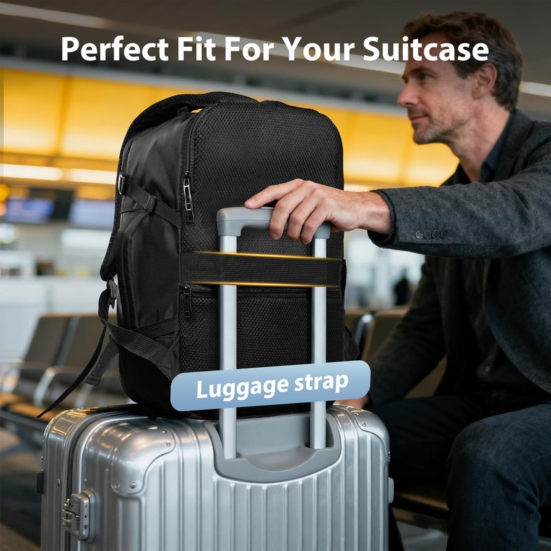 Fmeida Flight Approved Carry On Backpack for Ryanair Fits 14"
