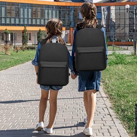 Kono Children's Backpack School Bag for Boys and Girls Lightweight Rucksack for Teenagers Students Bookbag Travel Casual Daypack Women Men (Black)