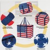 QOUBAI 3Pack Insulated Reusable Grocery Bags American flag Collapsible Food