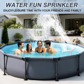 Swimming Pool Waterfall Fountain Spray - 2 Fountain Heads Water Sprinkler, Cool & Warm Pool Spa Water Temperatures, Water Fun Pool Aerator Backyard Decor for Above & In-ground Indoor Outdoor Pools