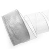 ALTIER 2.5 Inch x 40 Yards Silver Metallic Wired Ribbon