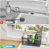 Cisily Kitchen Sink Caddy Organzier with High Brush Holder, Sponge