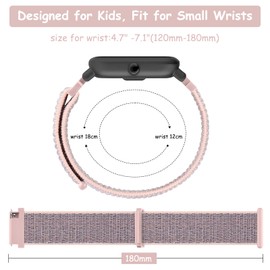 Nylon Band Compatible with Garmin Bounce Kids Watch Bands, Soft Nylon Adjustable Sport Wristband for Garmin Bounce Kids Smartwatch (Pink Sand)