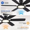 BYKISTOK 55in Black Flush Mount Ceiling Fan - RGB Low