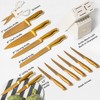 Styled Settings Gold Knife Set with Block and Sharpener –