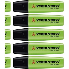 Stabilo Boss Original Highlighters Pack of 12 Refillable PTE 2-5 mm Chisel Green