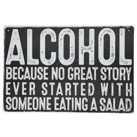 Second Ave Funny Joke Alcohol No Great Story Metal Tin Retro Rectangle Home Bar Pub Wall Sign Plaque 30x20cm