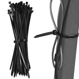 Cable Ties Set, 100 Pieces Cable Ties Black Set, 300 mm x 7.6 mm Cable Ties Reusable Nylon UV Resistant Holder Strong, Cable Ties for Tying Cables, Gardening in the Office of the Garage