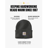Carhartt Mens Knit Cuffed Beanie Hat, Black, One Size US