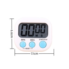 Multi-functional Digital Kitchen Timer - ABS material, loud alarm, large numbers, cooking timer, convenient storage, back with plastic magnetic heel stand (white)