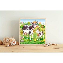 Paint by Numbers for Adults, Cows in the Meadow, 40 x 50 cm, Paint by Numbers without Frame, DIY Oil, Acrylic Canvas Picture Decoration, Calf Willow