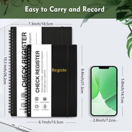 Homlive Check Registers for Personal Checkbook, Double Spiral Check Register Book, Budget Planner with Check Register for Personal and Work, 5.8'' x 8.3'' - Black