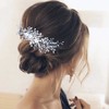 YBSHIN Wedding Hair Comb Silver Flower Pearl Bridal Hair Piece