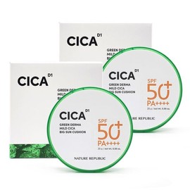 Nature Republic 네이처리퍼블릭 그린더마 마일드 시카 빅 선쿠션 25gx2개 Nature Republic Green Derma Mild Cica Big Sun Cushion 25g x 2 pcs
