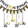 Melhope 70th Birthday Party Decorations Black and Gold Happy Birthday