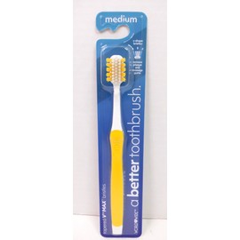 World Wide Daily Toothbrush MEDIUM - 12 Pack  XL Tapered V ARC Bristles- YELLOW