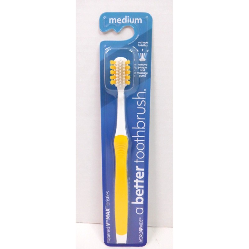 World Wide Daily Toothbrush MEDIUM - 12 Pack XL Tapered