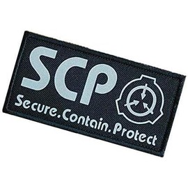 1Pc Black SCP Foundation Special Containment Procedures Foundation Logo Military Hook Loop Tactics Morale Luminous Patch Tactical Bag Accessories，Tactical and Personal Defense
