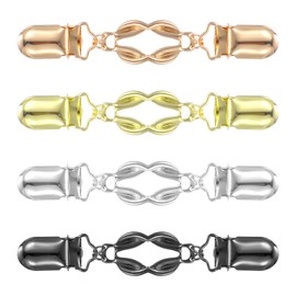 ElevateTech Pack of 4 Vintage Pullover Clips, Vintage Cardigan Clips, Clothes Clips, Waist Cardigan Clip, Waist Tightener, Closure Clip, Matching Alloy Cardigan Clip (Gold, Silver, Black)