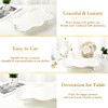 DUJUST Porcelain Serving Tray with Handles, Luxury British Style Coffee