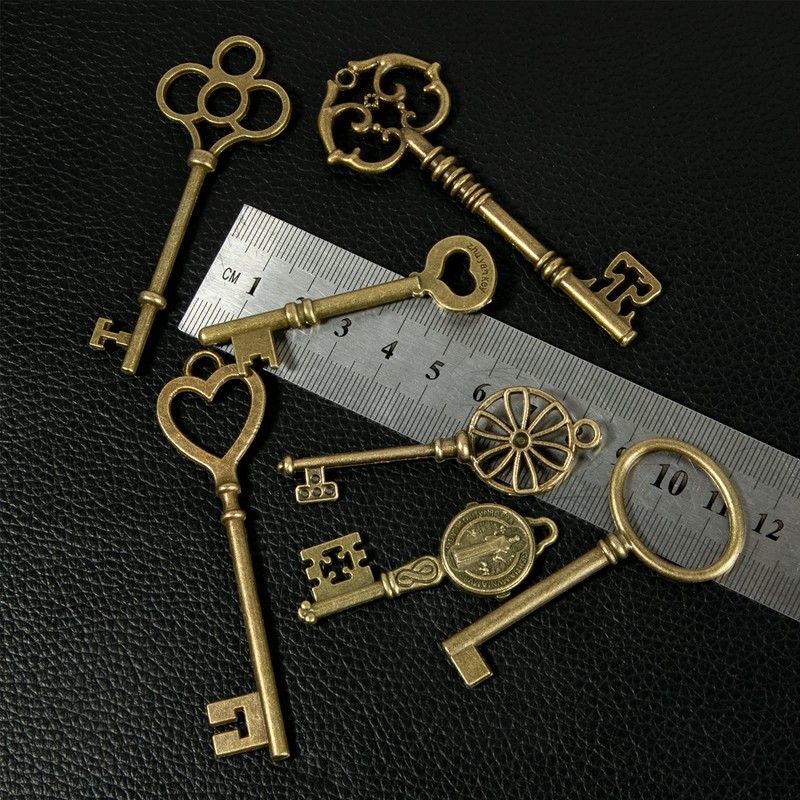 CHuangQi Vintage Skeleton Keys Set - Filigree Steampunk Antique Bronze