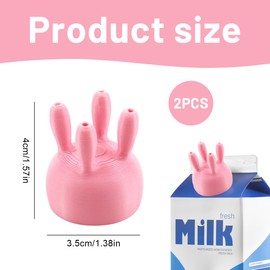 Doksvp Pack of 2 Cow Udder Milk Cap, Cow Udder Milk Bottle Pourer, Packed Milk Pourer, Funnel for Milk Bottle Attachments, Makes Pouring Easier