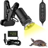 DOMICA Dimmable Reptile Heat Lamp with Timer + 50W UVA