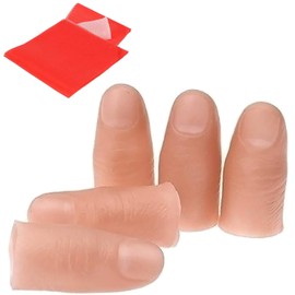 5 Pcs Fake Finger Tips False Thumb Trick, Soft Fake Thumb Tip Magic Accessories, Pranks Thumbs Magic Accessories, Disappearing Trick Finger for Vanishing Exchanging and Appearing.