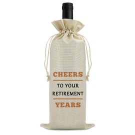 Retirement Gifts for Woman Wine Bag Happy Retirement Appreciation Gift for Coworker Boss Funny Retirement Gift for Retired Men Nurse Teacher Friends Mom Grandparents Wine Bottle Bag with Drawstring