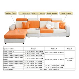 Yoovat Magic Sofa Covers Soothing Home Sofa Cushion Covers Sofa Hero Covers for Couch Magic Couch Covers Stretch Slipcovers for Couches and Sofas (Wheat-Light Gray,Large Single Seat Cover)