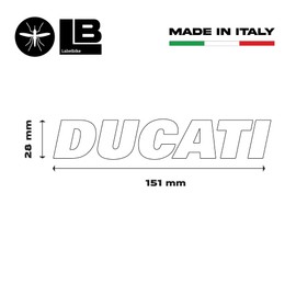 labelbike - Kit of 2 Lettering Stickers for Motorcycle Tank Compatible with Ducati Racing