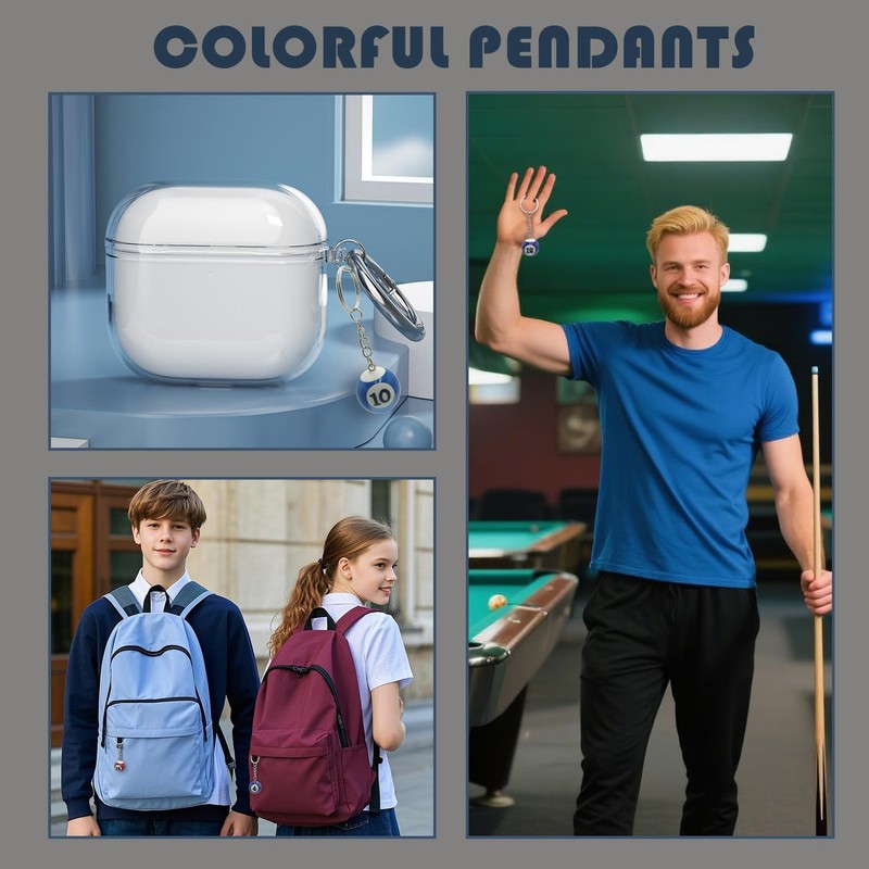 Cxtiy 16pcs Pool Ball Keychain, Car Keychains Set for Men,