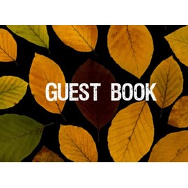 Guest Book Wedding Wooden Leaves: Wood Cover Style Fall season 8.25"x6" GuestBook For Sign In With Message Memories,Bridal shower,Anniversary,Birthday,