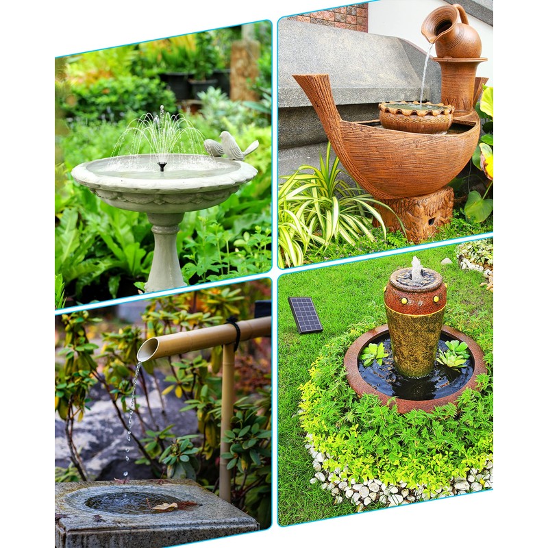 Biling Solar Fountain for Bird Bath, Solar Panel Kit Outdoor