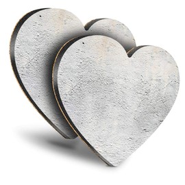 Destination Vinyl ltd Great Coasters (Set of 2) Heart - Grey Concrete Effect Drink Glossy Coasters/Tabletop Protection for Any Table Type #15692