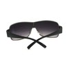 Mens Oversized Rectangular Shield Designer Fashion Warp Sunglasses Gunmetal