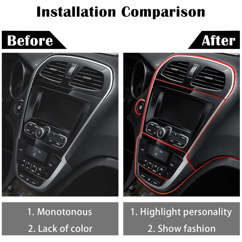 OSIFIT Car Interior Trim Strips,Universal 33ft Car Electroplating Decoration Styling