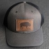 Bison Stamp Leather Patch Trucker Hat - Ox & Pine